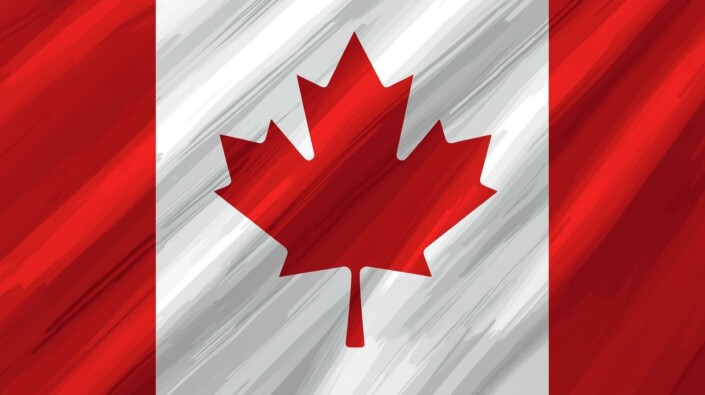 Canadean POS Canadian flag in white and red