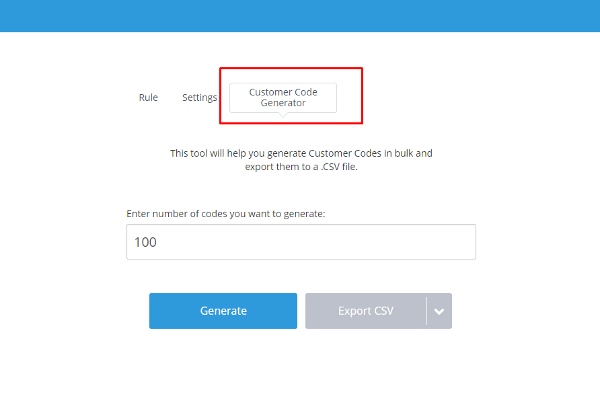 Customer Code Generator