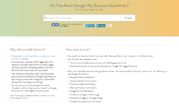 Google My Business Guidelines Checker