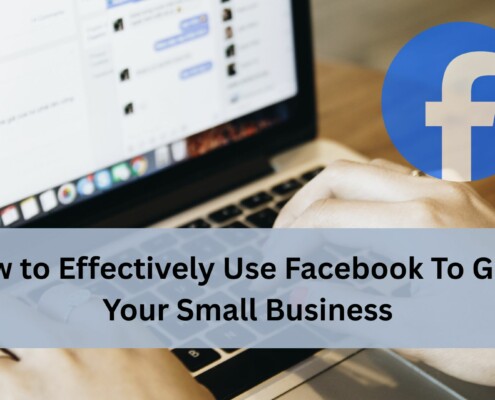 Person typing on a laptop with Facebook on the screen.