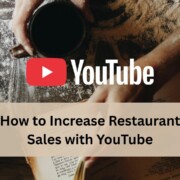 A person working with dough on a floured surface with an open cookbook nearby, featuring a large YouTube logo and the text “How to Increase Restaurant Sales with YouTube”