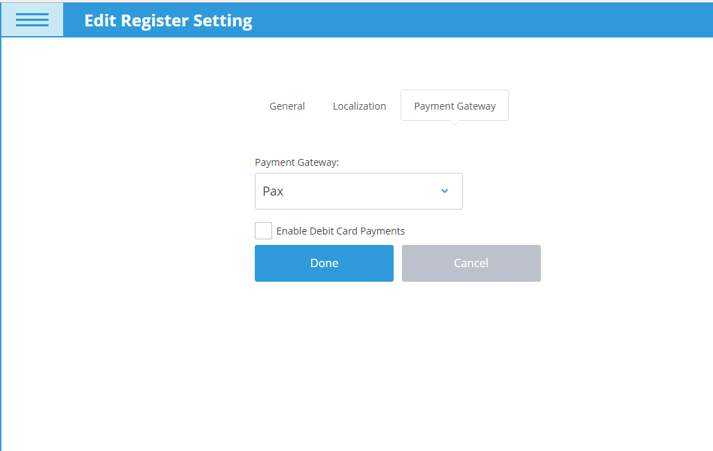Select payment gateway