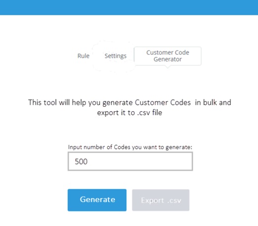 Customer Codes