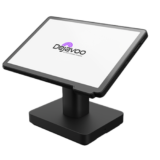 dejavoo p18 payment terminal, black color, landscape pos with credit card swipe, insert