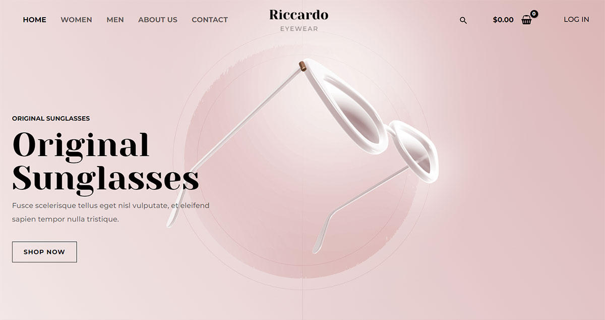 best eyewear store ecommerce website design example